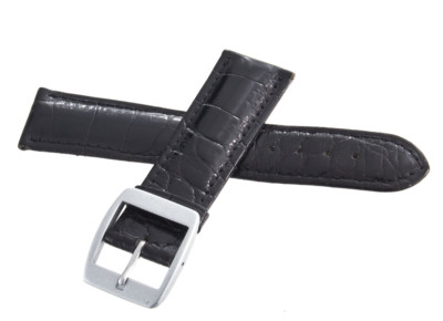 Authentic LOCMAN 22mm x 20mm Women's Black Alligator Watch Band Strap 