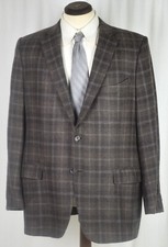 Xlent Custom Ermenegildo Zegna 100 Cashmere Taupe Windowpane Sport Coat 46 R
