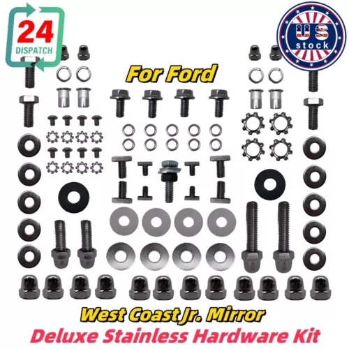 For 1967-72 Ford F100 F250 F350 West Coast Jr. Mirror Deluxe Stainless Bolts Kit