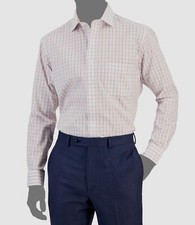 Club Room Men's White Regular-Fit Plaid Dress Shirt Size 15.5 32/33