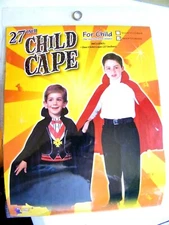 27" RED SATIN POLYESTER CHILD CAPE VAMPIRE MAGICIAN HALLOWEEN COSTUME ACCESSORY