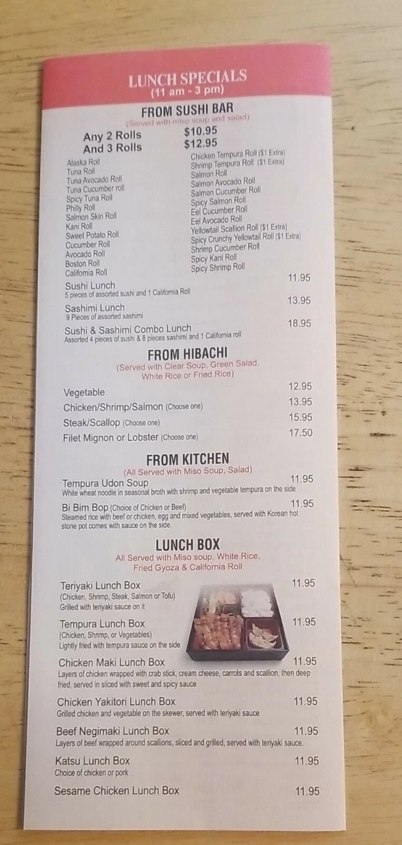 Kabuki menu 2024