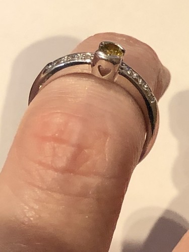 Designer DK 18ct 750 White Gold Yellow Diamond Solitaire Engagement Ring 3.1g - Picture 6 of 13