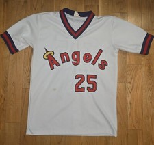 VTG 80s Anaheim Angels MLB #25 Stitched Jersey Don Baylor MiC WHITE HOME SMALL