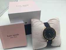 Image of KATE SPADE NEW YORK ANNABELLE MATTE BLACK LEATHER WATCH BRAND NEW IN BOX