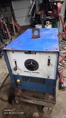 Miller Dialarc 250AC AC Stick Arc Welder Power Source on Wheeled Cart