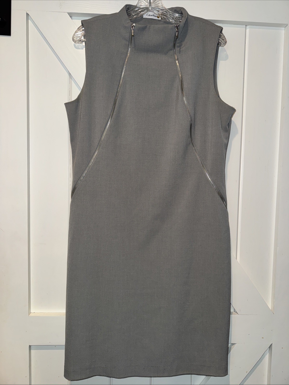 Calvin Klein Gray Zipper Dress Size 14
