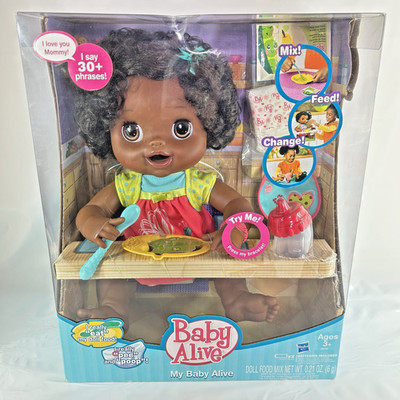 My Baby Alive Black Doll Retired 2010 Interactive Talk Eat Poop RARE Sealed NRFB