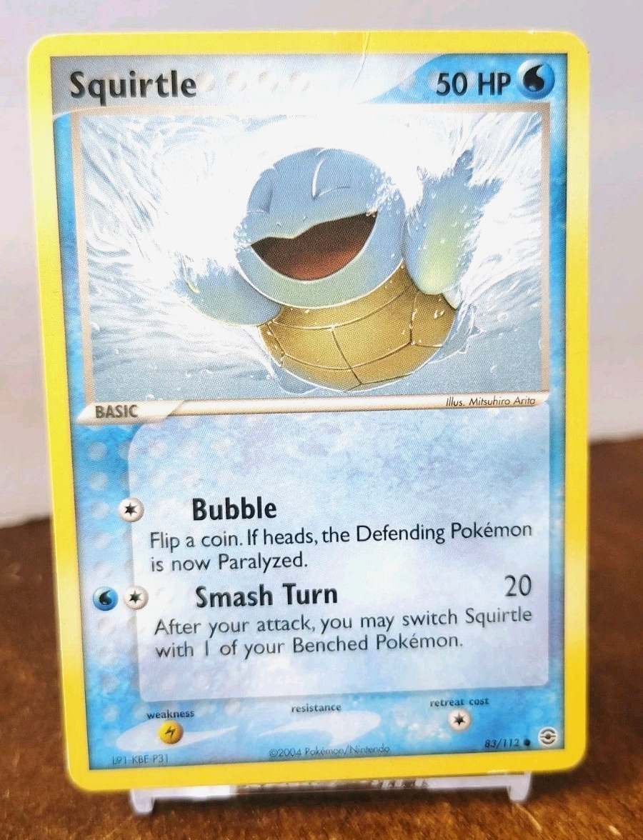 POKEMON SQUIRTLE 83/112 REGULAR FINISH FIRERED & LEAFGREEN HP-DMG