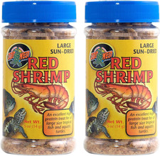 2 Pack of Large Sun-Dried Red Shrimp, 0.5 Ounces Each, Treat for Large Tropical