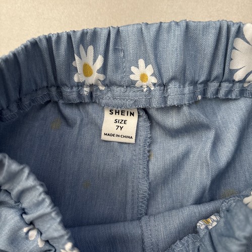 Girls SHEIN size 7 two-piece sunsuit Short Set Blue With Sunflowers - Picture 3 of 3