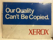 Vintage Metal Advertising sign Xerox Copiers Double sided Early Digital Tech