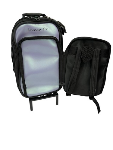 American Girl doll Purple Iridescent Travel Luggage Rolling Suitcase Backpack - Picture 2 of 4