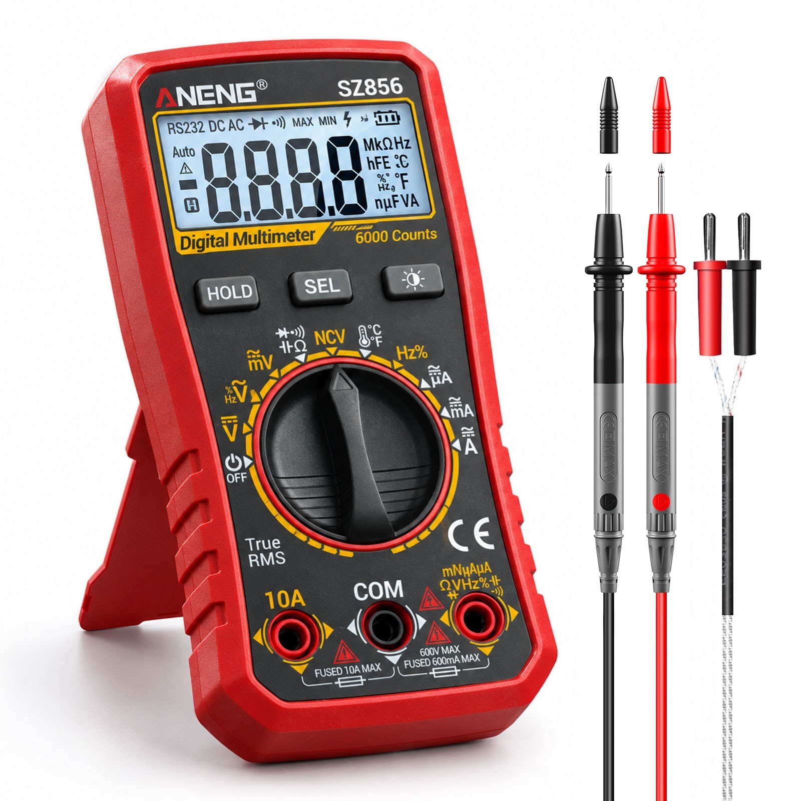 Digital Multimeter Tester True RMS 6000 Counts Auto Range AC/DC 10A Volt Ohm NCV