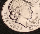 2026 P Liberty Dime with DIE CRACK UNDER BUST ERROR