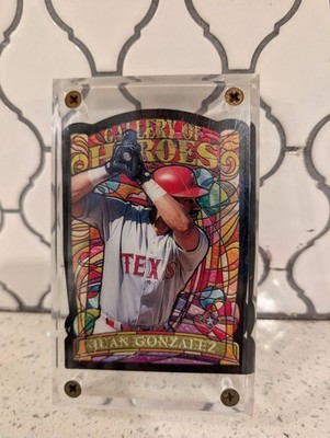 1998 Topps Gallery of Heroes #GH13 Juan Gonzalez Texas Rangers Stained Glass