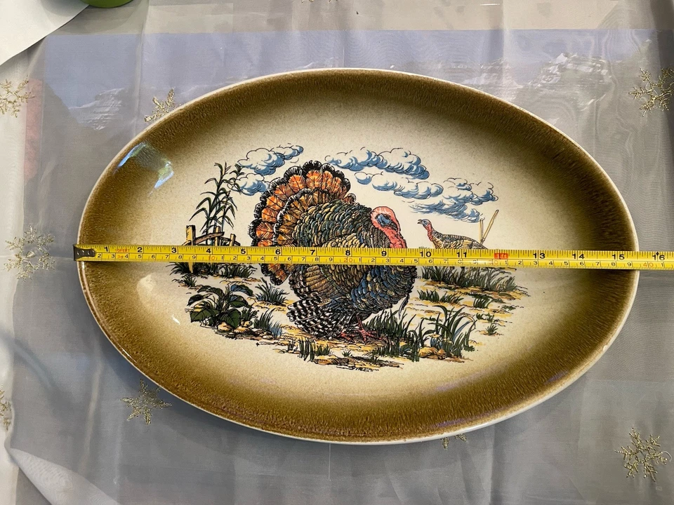 ARM Ceramica Made in Italy Thanksgiving Turkey Oval Platter 15.5” - Image 2 of 4