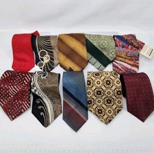 Lot of 10 Vintage Ties Patterns Silk Polyester Buffoms Ruffini Liebert Resilio