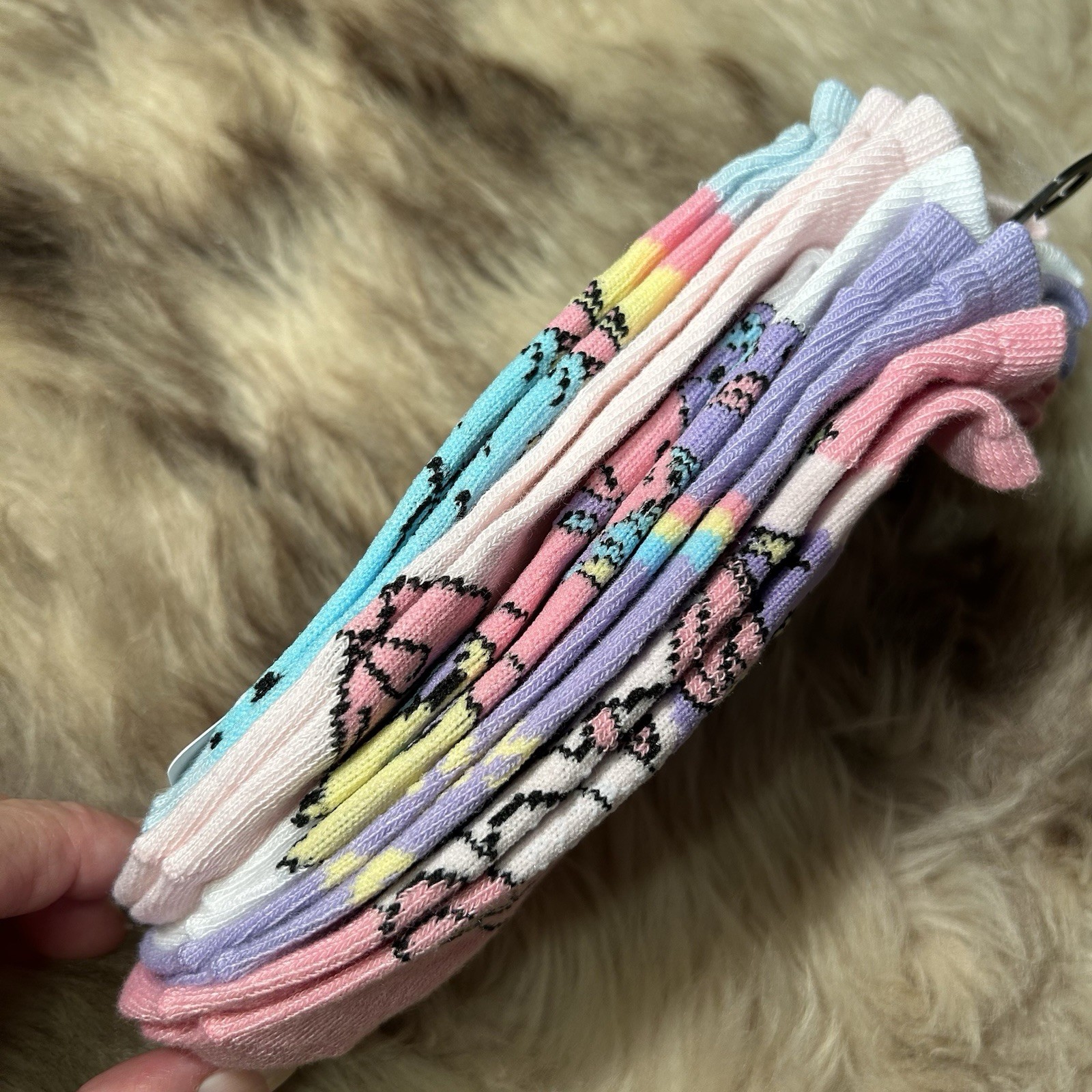 Confezione 5 paia di calze nuove con etichetta adatte a scarpe taglia 4 10 My Little Pony carine!