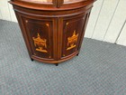 66914 Vintage Inlaid Mahogany Corner Curio Cabinet with Glass Doors — photo 6