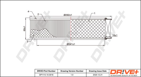 Dr!ve+ DP1110.10.0016 Luftfilter FüR Fiat,Lancia,Zastava-image