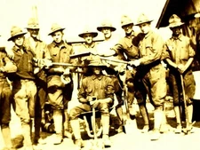 WWI Doughboys Getting ready to dig trenches Real Photo Postcard RPPC