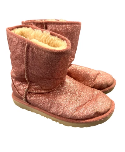 Stivali UGG unisex bambino K classici corti II glitter moda rosa taglia 4