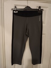 Reebok Speedwick Women's 3/4 Gym Leggings Grey And Black Small