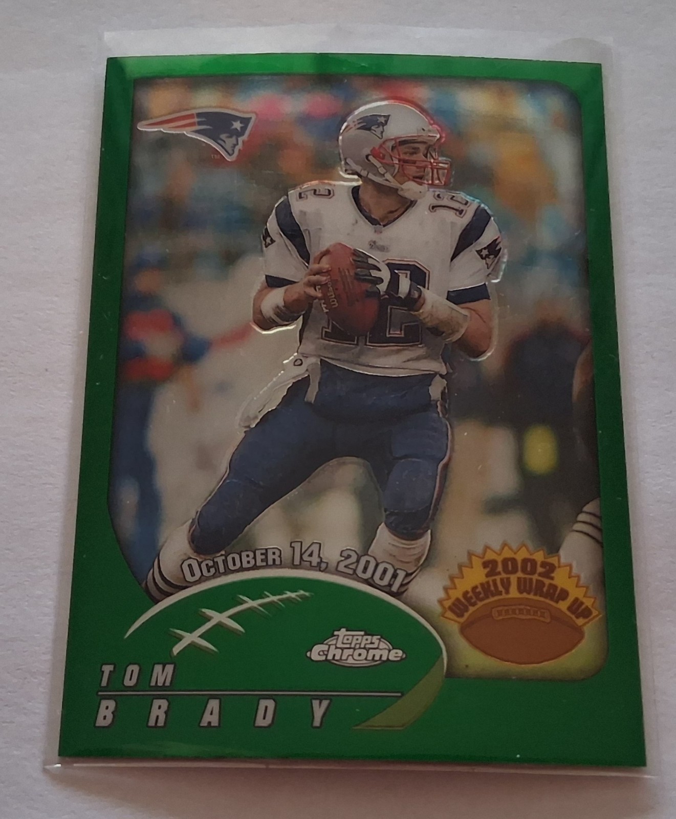 2002 Topps Chrome #150 Tom Brady "Weekly Wrap Up" New England Patriots