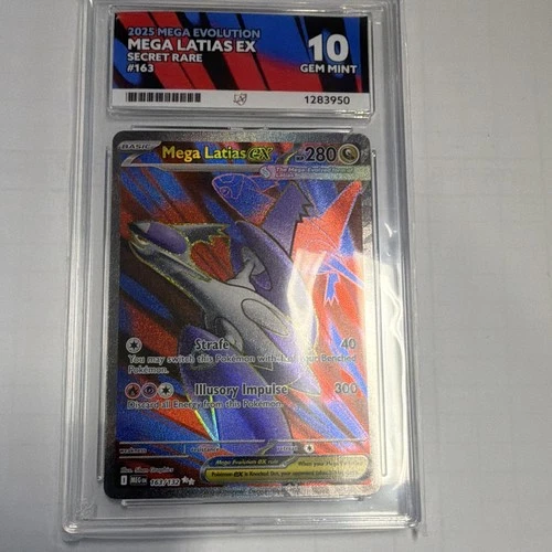 ACE Grading 10 Mega Latias EX 163/132 Secret Rare Holo EN