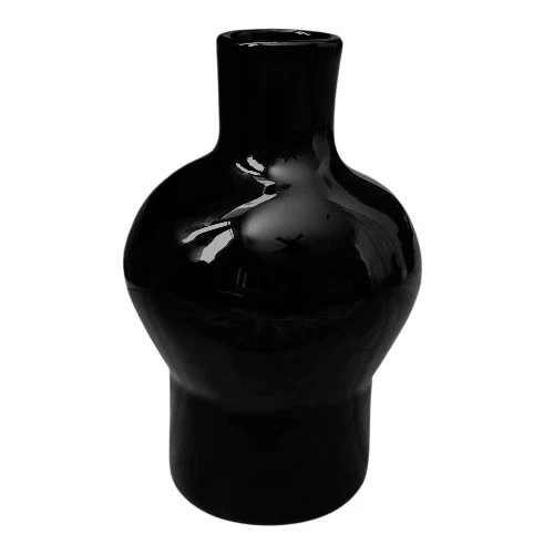 Blenko Ebony  Thick Glass Vase Signed 2003