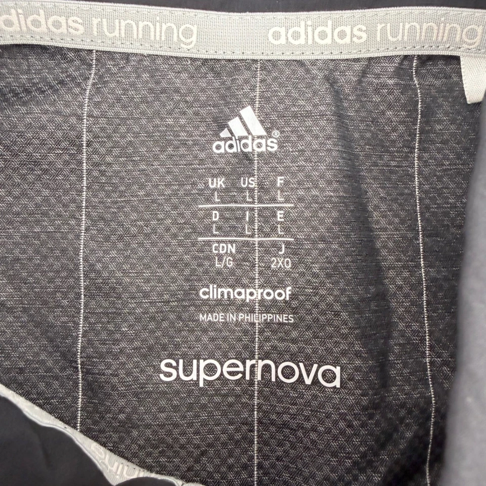 Adidas Supernova Climaproof Men Running Training Jacket Black Grey Zip Large - Image 4 of 4