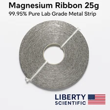 Magnesium Ribbon 25g 99.95% Pure Lab Grade Metal Strip – Liberty Scientific USA