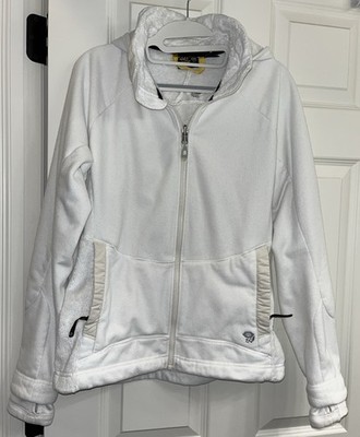 $140 Mountain Hardwear Mistral Hoody Full Zip Womens White Fleece Medium