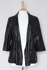 Marni Black Lamb Leather Silk Button Blazer Biker Jacket Uk8 Us4 Fr40 It36