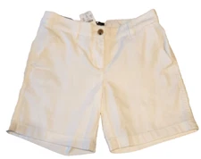 J Crew Classic Chino 7" Shorts WHITE  Size 00 Fits True to Size NWT