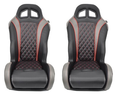 Red and Black Polaris RZR Seats 1000/Turbo (PAIR) Aftermarket-Extreme Comfort