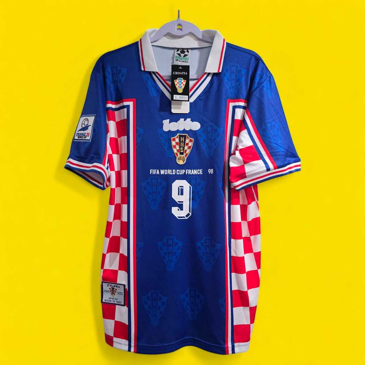 CROATIA AWAY - World Cup 1998 - Retro Jersey- Soccer - Blue - 2XL