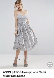 asos grey lace dress