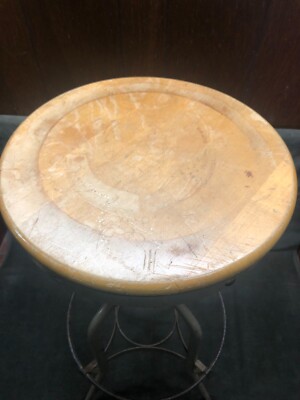 Vintage Toledo Stool UHL Steel Industrial Metal Drafting