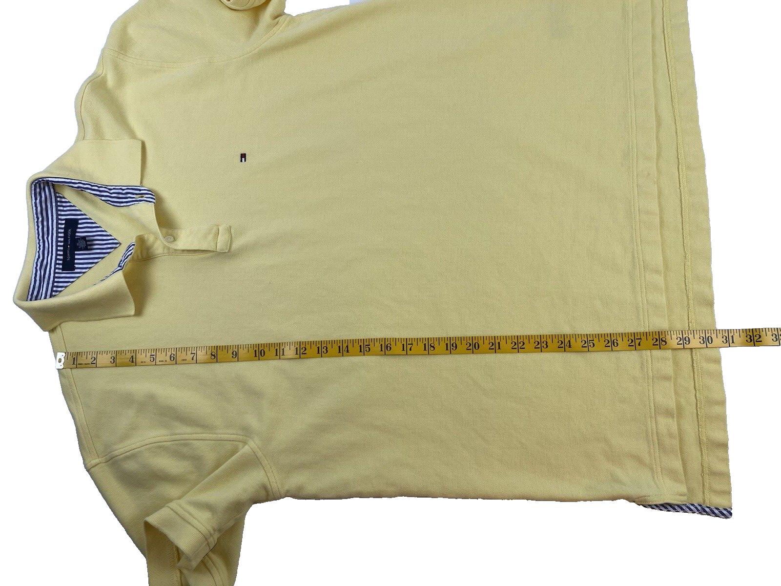 tommy hilfiger men's yellow short sleeve polo shirt size XL cotton thumbnail 3