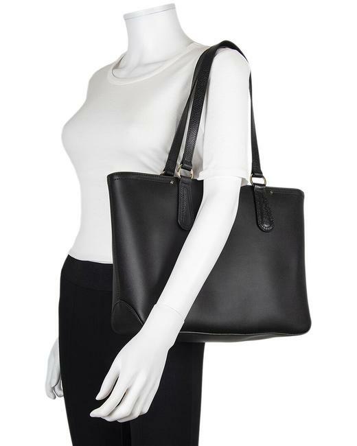 Longchamp Cavalcade Zipped Black Smooth Leather shopping bag Shoulder