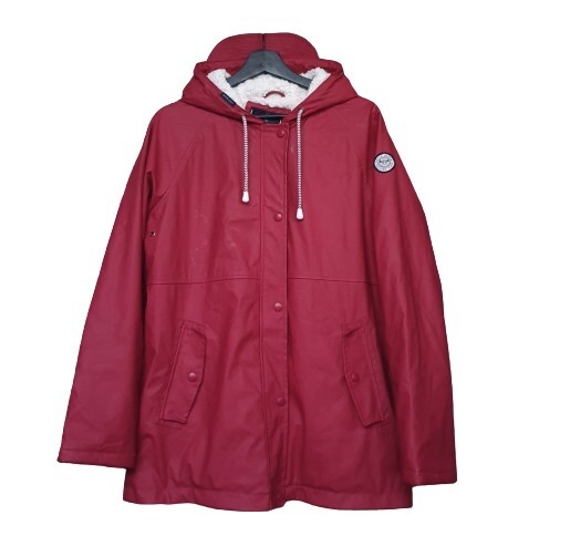 Voile Bleue Sailing Club Red Waterproof Hooded Jacket Size S Faux