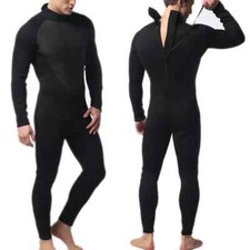 Men Wetsuit Full Bodysuit 3mm Round Neck Diving Suit Stretchy Swimming Surfing