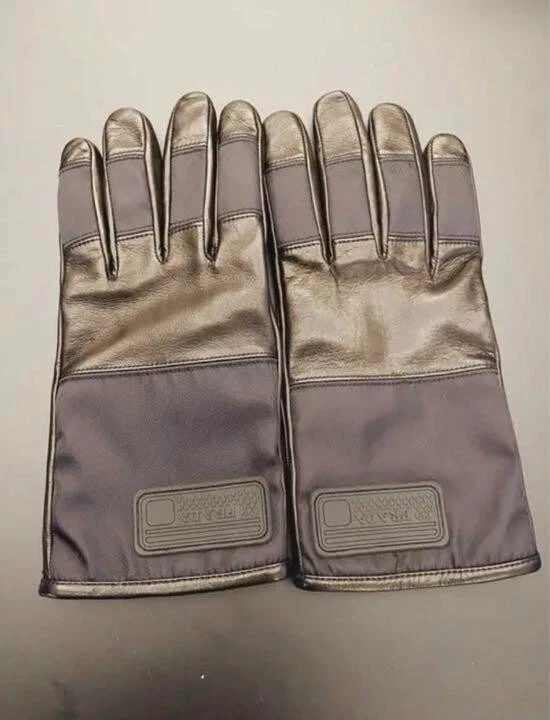 Auténticos Guantes Prada Vintage Para Hombre Cuero Nylon Talla 8.5 Sin Stock Foto 2 de 4