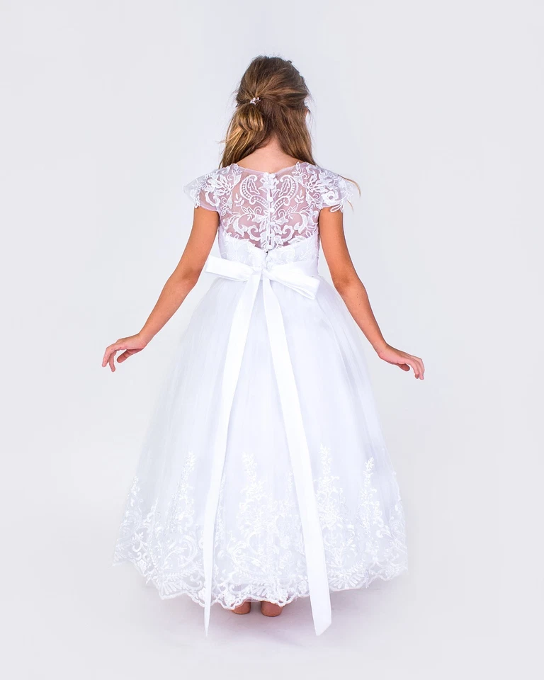 Flower Girls Princess Wedding Bridesmaid Birthday Formal Dress Communion Girl 9Y - Image 2 of 4