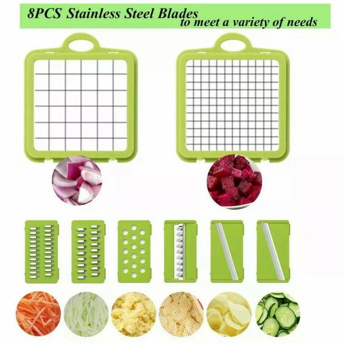 15-In-1 Vegetable Fruit Chopper Cutter Food Onion Veggie Dicer Slicer Kitchen US 15-In-1 Vegetable Fruit Chopper Cutter Food Onion Veggie Dicer Slicer Kitchen US