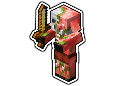 Zombified Piglin Block World Sticker Vinyl Decal Die-Cut Car Laptop
