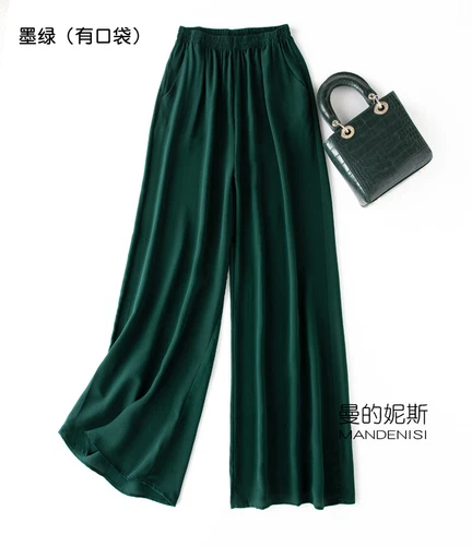 Damen 100 % Seide Maulbeere weites Bein Hose Abend Komfort Palazzo lose Hose - Bild 25 von 39