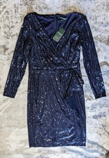 NWT Lauren Ralph Lauren Women's Dress Sparkling Midnight Blue Size 6 MSRP $265